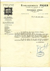 ORAN 1961 ETABLISSEMENTS PIGIER